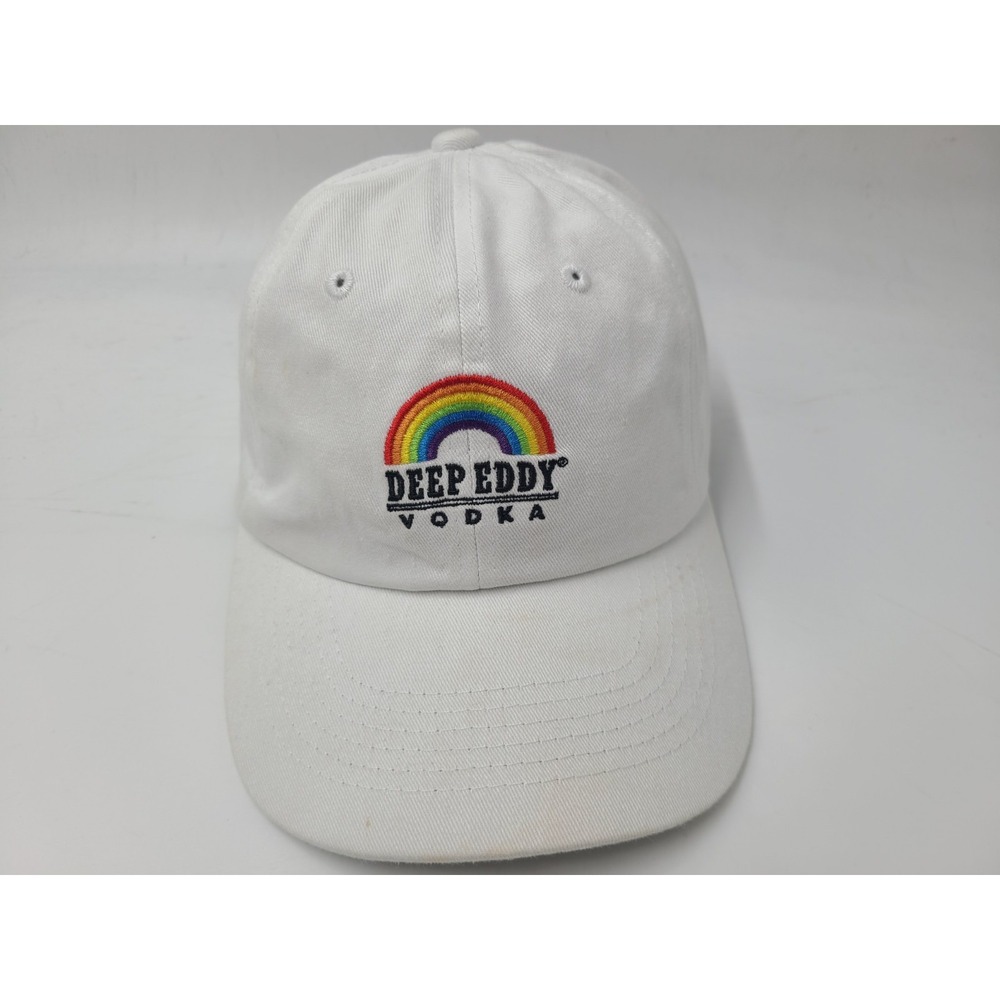 Deep Eddy Vodka Rainbow Pride Strapback Adjustable Hat Cap LGBTQ Men Women White